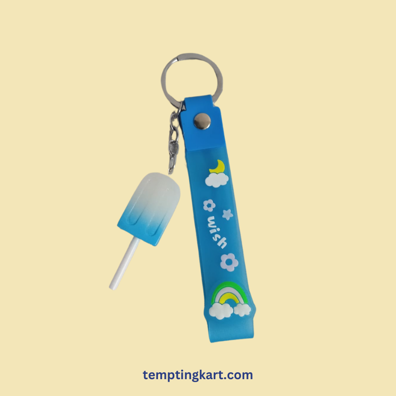 Popsicle Shape Soft Silicone Rubber Key Chain for Kids | Key Chains