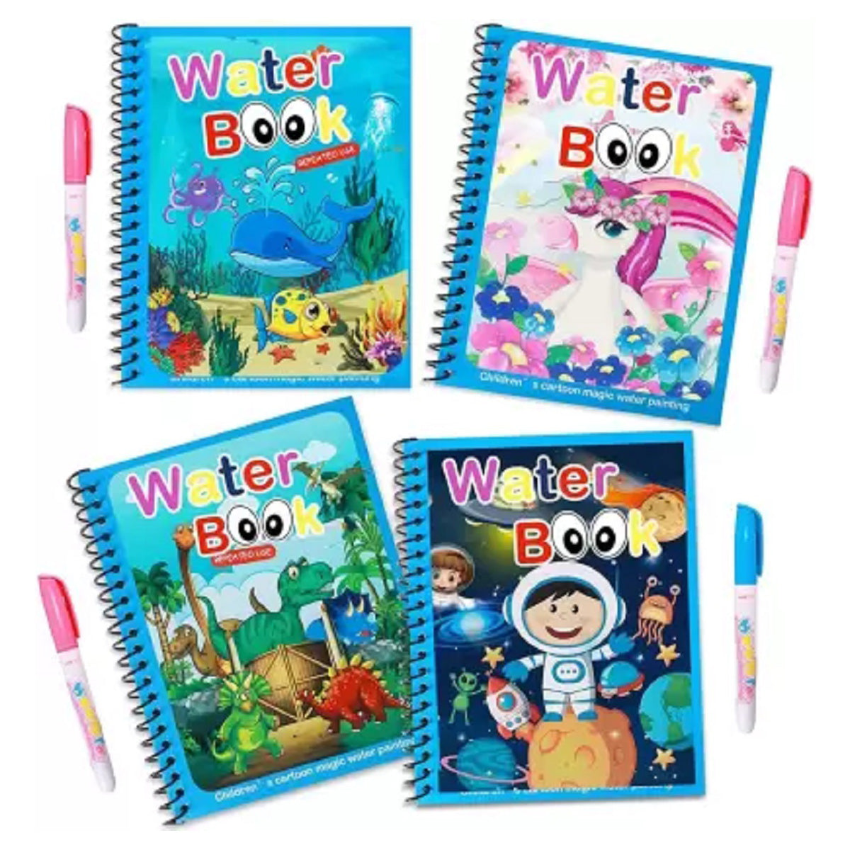 A4 Reusable Magic Water Painting Book with Magic Doodle Pen