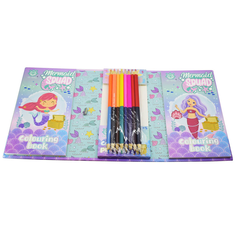 Mermaid Double Colour Book with Colorful Pencils | Colour Books for Kids