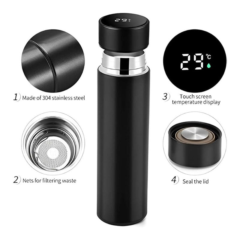 Vacuum Bottle | Stainless Steel Vacuum Bottle with LED Temperature Display (Pack of 1)