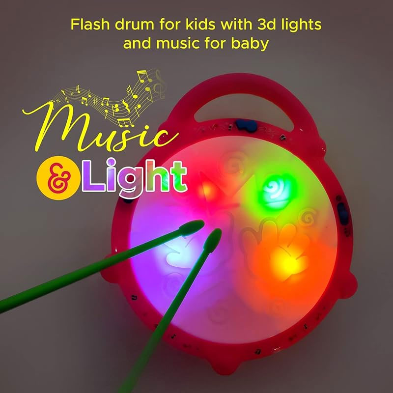 Flash Drum | Musical Toy with 3D Lights & Music for Babies