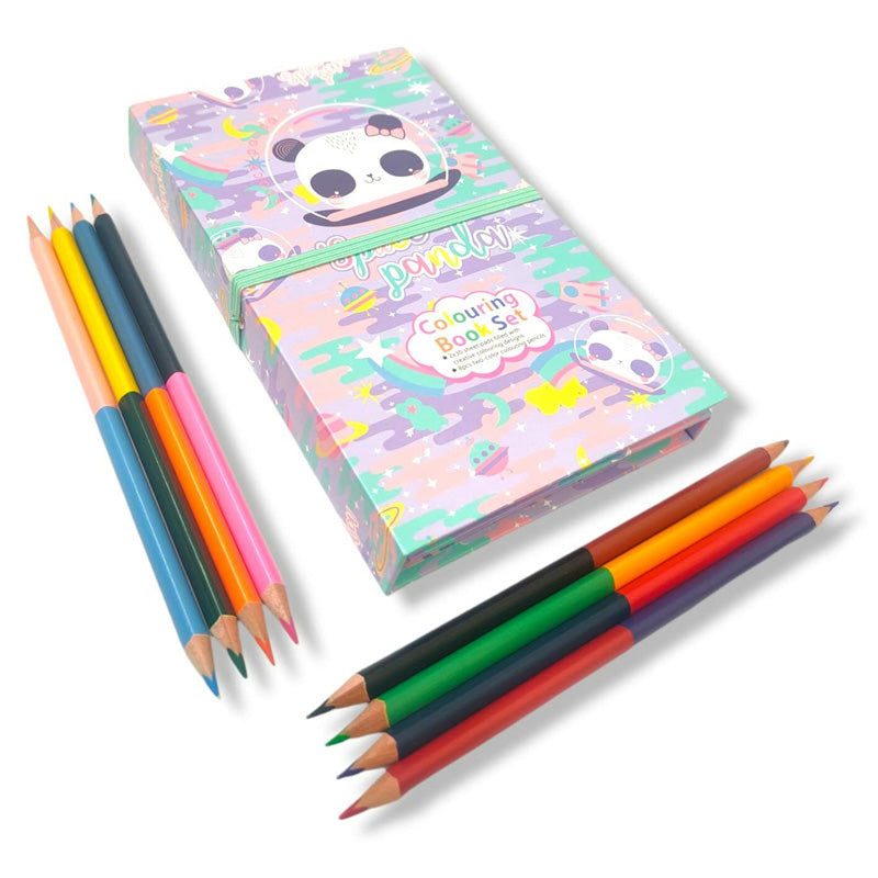 Mermaid Double Colour Book with Colorful Pencils | Colour Books for Kids